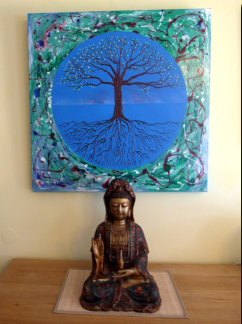 Lebensbaum hinter Buddha